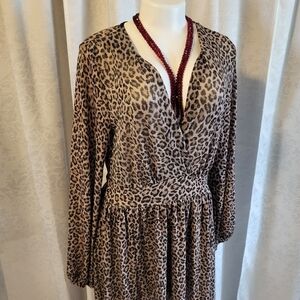 Blumin Apparel Women Cheetah Print Maxi Dress, Size L, Party, Vacation, Holidays